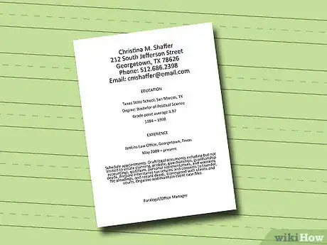 Image intitulée Write a College Resume Step 2