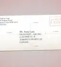 écrire l'adresse pour envoyer une lettre au Canada