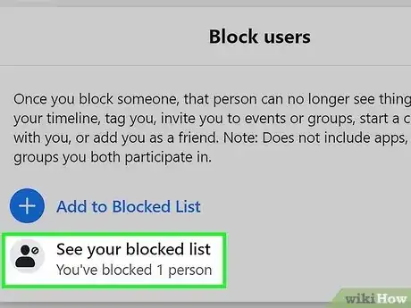 Image intitulée Unblock Someone on Facebook Step 15