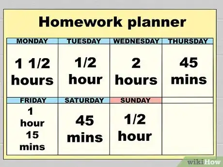 Image intitulée Plan a Homework Schedule Step 1