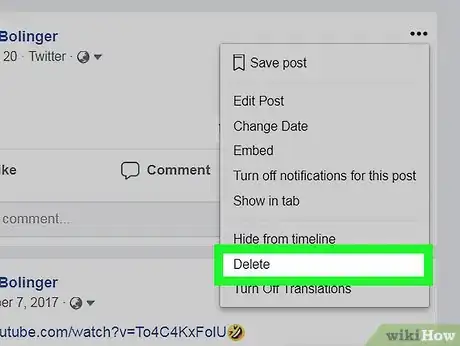 Image intitulée Delete a Facebook Post Step 5