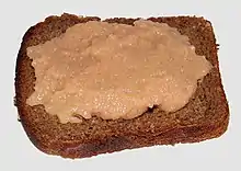 An open sandwich with canned roe.