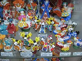 Dymkovo toys in a store