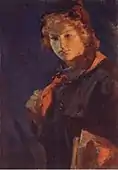 N. Kasatkin. Pioneer-girl with book (1926)