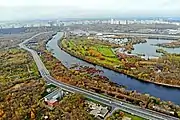 The North-Eastern Chord passes Mnyovnikovskaya foodplain.