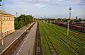 A view of the platforms and freight sidings.