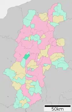 Location of Asahi in Nagano Prefecture