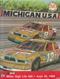 1988 Miller High Life 400 program cover