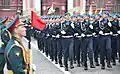 Air Force enlisted troops during the 2019 Moscow Victory Day Parade wearing a ceremonial version of the office uniform