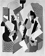 Albert Gleizes, c.1920, Figures planes (Trois personages assis), dimensions approximately 126 x 100 cm, location unknown. Exhibited Der Sturm, Berlin, 1921 (no. 927) and reproduced in Gleizes 1927, p. 97