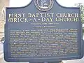Historical marker, back view