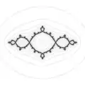 Julia set with superattracting cycles (hyperbolic) in the interior ( perieod 2) and the exterior (period 1)