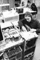 A worker at an assembly plant producing the ES 2655 mainframe in 1985.