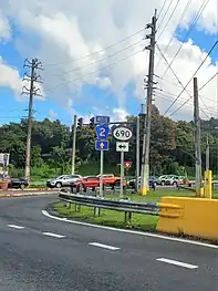 PR-2 at its junction with PR-690 in Bajura
