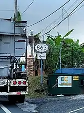 PR-2 at its junction with PR-863 in Candelaria