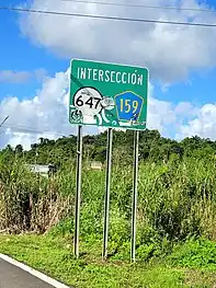 PR-5568 near its junction with PR-159 and PR-647 in Padilla barrio