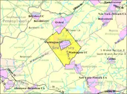 Census Bureau map of Washington Township, Warren County, New Jersey