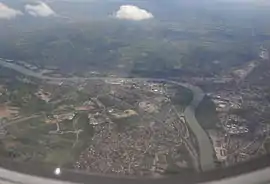 An aerial view of Chasse-sur-Rhône