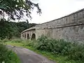 Cantilevered footpaths, seen from English side