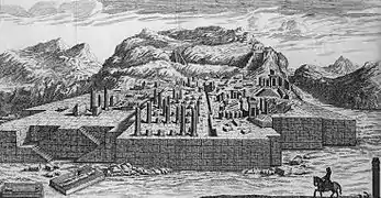 Drawing of Persepolis in 1713 by Gérard Jean-Baptiste.