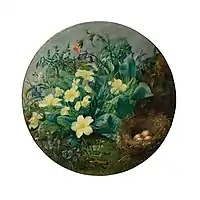 ELOISE HARRIET STANNARD (BRITISH 1828-1915) WILD FLOWERS AND BIRD'S NEST Signed, oil on canvas.