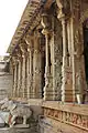 Elephant balustrade leading to open mantapa in Raghunatha temple in Hampi
