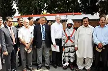 Image 52USAID's Mission Director to Pakistan, John Groarke in a group photo with the live-line trainers for Energy Policy Program - September, 2015. (from Energy policy)