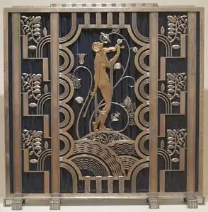 Iron fireplace screen, Rose Iron Works (Cleveland, Ohio) (1930)