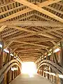 Inside the bridge, showing structural members and construction