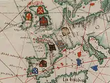 Hand drawn and colored map