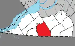 Location within Le Haut-Saint-Laurent RCM.