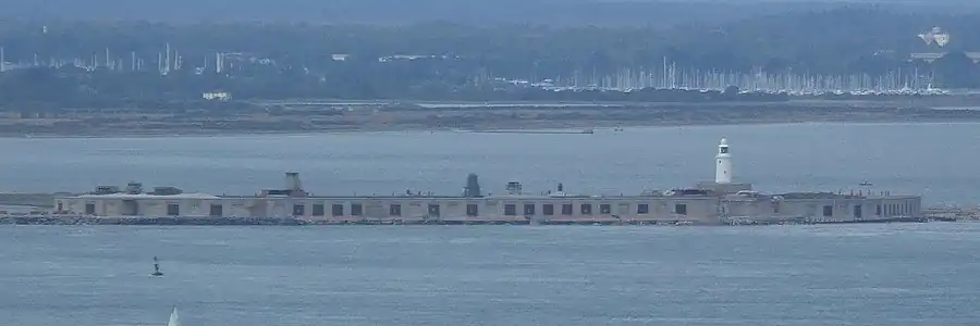 Image 4Hurst Castle seen from The Needles (from Portal:Hampshire/Selected pictures)