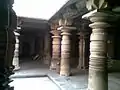 Lathe turned pillars, a Hoysala addition to the temple, in the inner open mantapa (hall) in the Ranganathaswamy temple at Srirangapatna