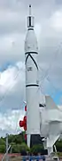 Photo of a mock-up Juno 1 at Kennedy Space Center rocket garden