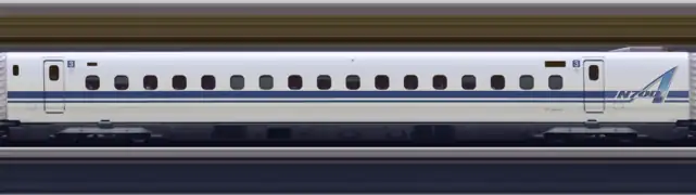 Line scan photo of Shinkansen N700A Series Set G13 in 2017, car 03