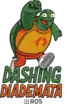 The logo for the ROS 2 release Dashing Diademata.