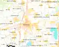 Map of Perpignan and its surrounding communes