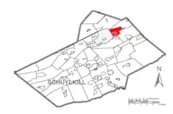Map of Schuylkill County, Pennsylvania Highlighting Delano Township