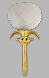 Mirror with a face of Hathor on the handle, fifteenth century BC