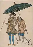 Nagasakie. Dutch man with his slave (出島でのオランダ人と彼に使える少年).