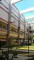 High elements rope course installed within the main building of Nanyang Junior College.