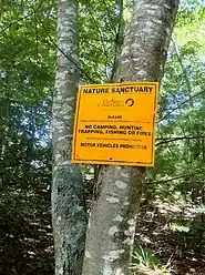 Narragansett Trail - entering the Nature Conservancy's Gladys Foster Preserve in North Stonington section on Ryder Road.