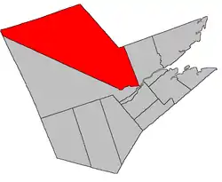 Location within Northumberland County, New Brunswick