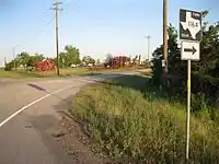 Junction of US 90 Alternate and FM 1164 at former site of Nottawa