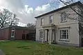 Monmouth Oak, House and the  "dreadful" building that is the Telephone Exchange