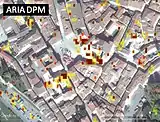 Detail of the Damage Proxy Map of Norcia, Italy