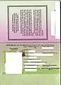 Data page of the old green passport.