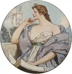 Image 1Philosophy, an 1896 mural by Robert Lewis Reid in the North Corridor on the Second Floor of the Library of Congress Thomas Jefferson Building, Washington, D.C..  The caption underneath reads: "HOW CHARMING IS DIVINE PHILOSOPHY."