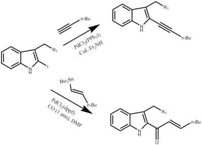 Possible next step synthesis reactions working with the 2-iodoindoles from the Fukuyama Synthesis.