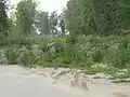 Road blocked by debris from 2011 Missouri River floods